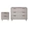 Manhattan Comfort Granville Light Grey 3-Drawer Dresser and 2-Drawer Nightstand, Set of 2 GRAN046 - alternate 4